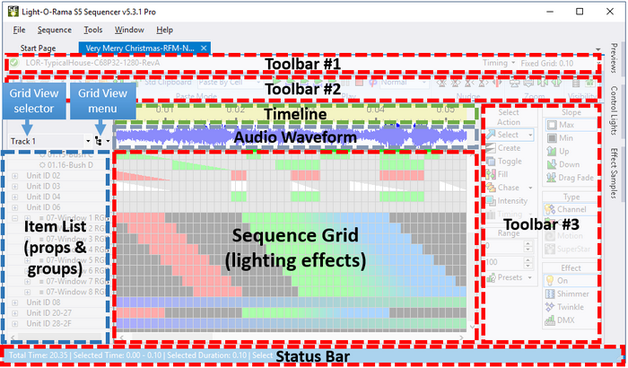 Areas within the Sequence Tab, Toolbar #3 Right Areas within the Sequence Tab, Toolbar #3 Right