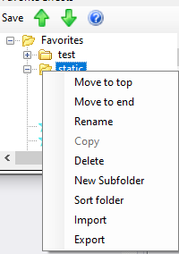 Right-click menu