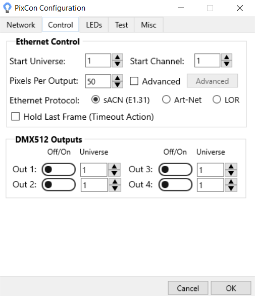 The Control Tab
