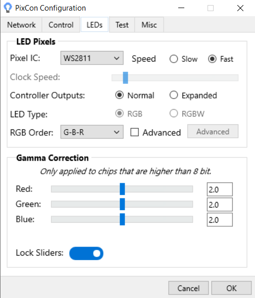 The LEDs Tab