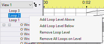Menu when right-cliicking on a loop name