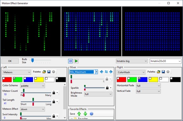 In Mix Maximum mode, the meteor tails get blended, but produce the wrong color (teal instead of green). In Mix Maximum mode, the meteor tails get blended, but produce the wrong color (teal instead of green).