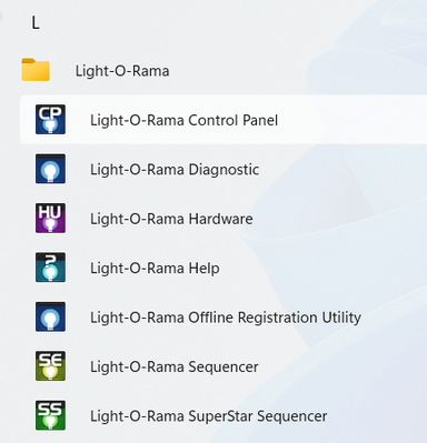 Run the Light-O-Rama Control Panel from your computer's Start menu