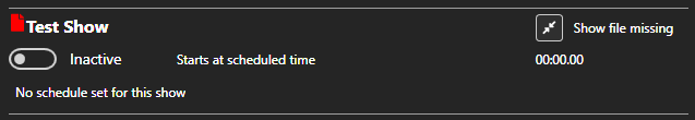 The show file is missing for this show