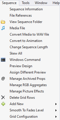 The Sequence Menu