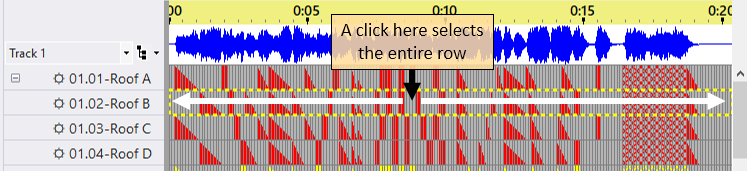 "Rows" selection mode - mouse click
