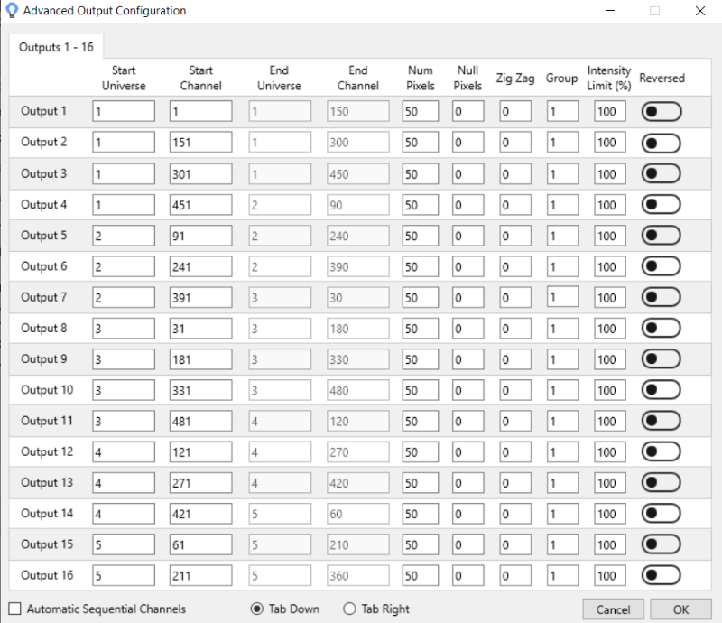 The Control Tab - Advanced