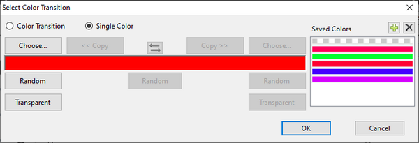 The Select Color Transition Window (single color mode)