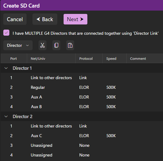 After adding a second 4-port Director