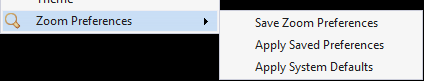 Zoom Preferences Sub-menu