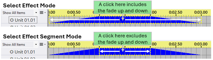 Select Effect Mode vs. Select Effect Segment Mode