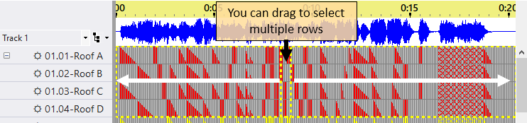 "Rows" selection mode - mouse drag