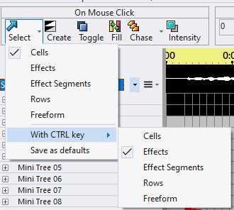 The Selection Mode menu
