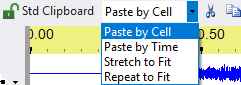 Paste Mode selector on the toolbar