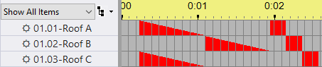 The same sequence, with fades viewed as ramps