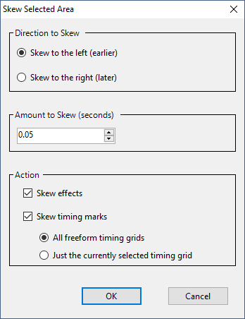 The Skew Selection dialog