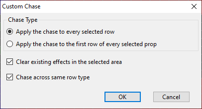 The Custom Chase dialog