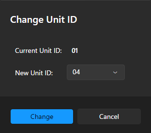 Changing the Unit ID from 01 to 04