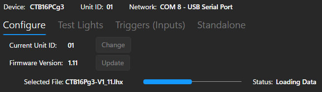 Firmware in the process of being loaded