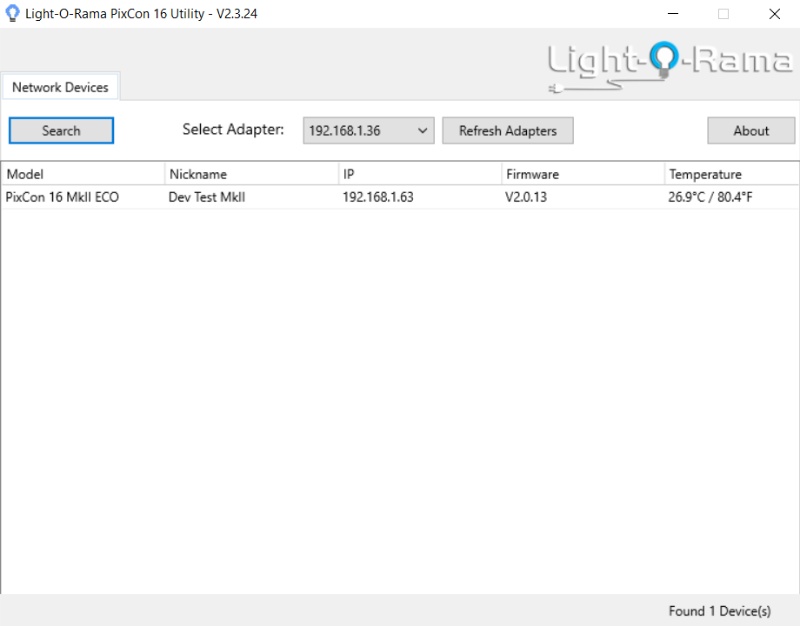 After pressing the Search button