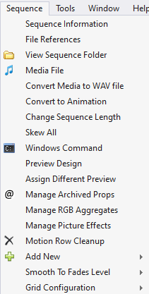 The Sequence Menu