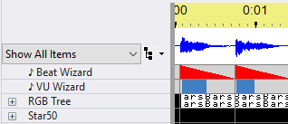 2 beat channels at the top of a sequence