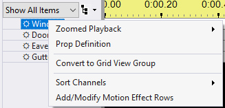 Right-click menu