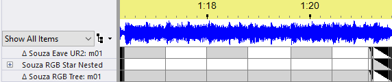 Motion effects displayed as alternating colors