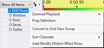 Right-click menu