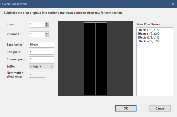 Subdividing a pixel tree into 2 columns and 2 rows