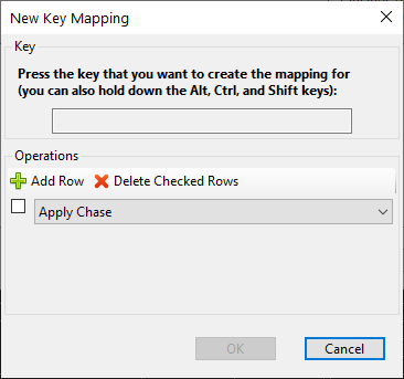The New Key Mapping dialog