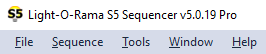 The S5 Sequencer's menu bar
