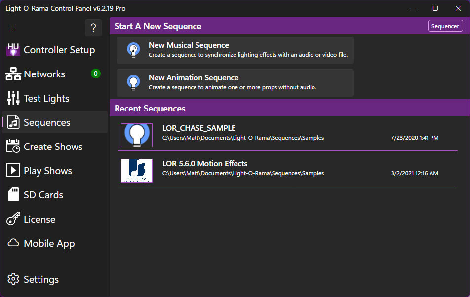 The Sequences Section