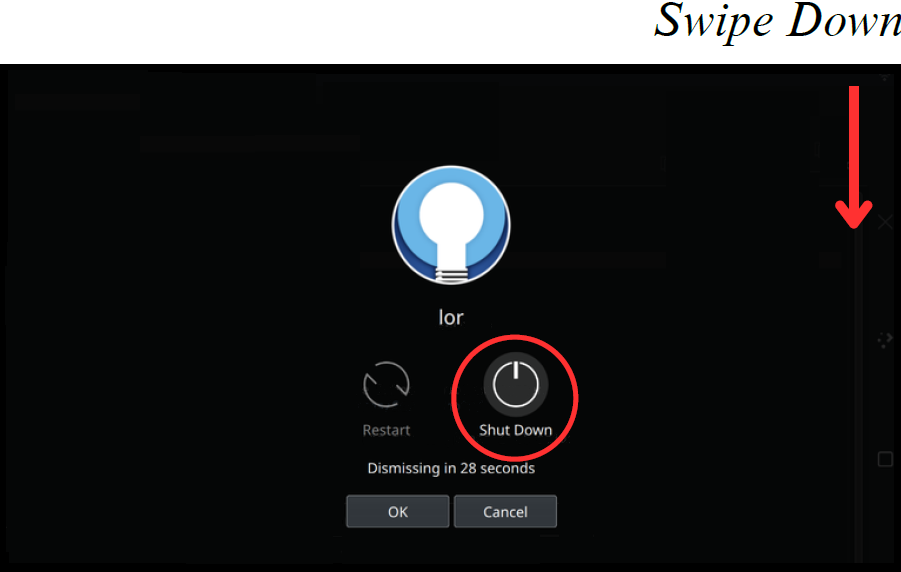 The Shutdown screen