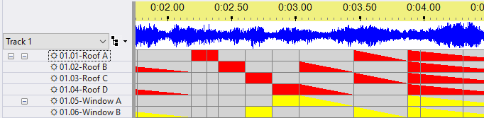 The same sequence, after skewing to the right by 1/4 second