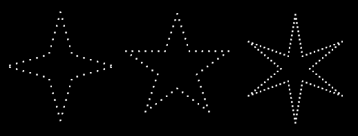 4, 5, and 6-pointed stars