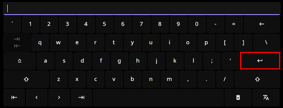 Touch Player app keyboard