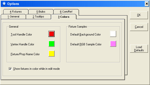 Options Tab 3: Colors