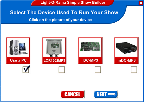 SimpleShowBuilderSelectDevice