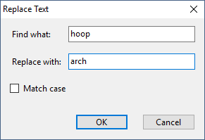 Replace "hoop" with "arch"