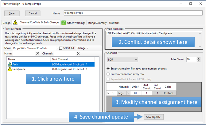 Steps for resolving a channel conflict