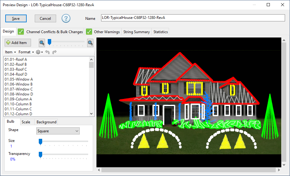 The Preview Design window showing a sample preview