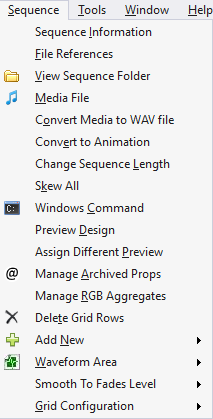 The Sequence Menu