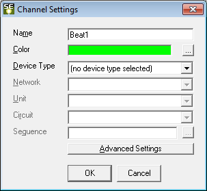 A channel with no Device Type in the S4 Sequence Editor