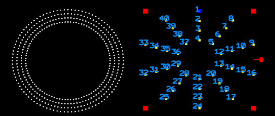 2 Wreaths, one with pixel numbers displayed