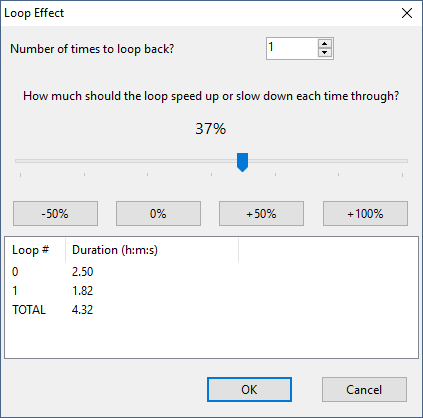 Loop Effect dialog