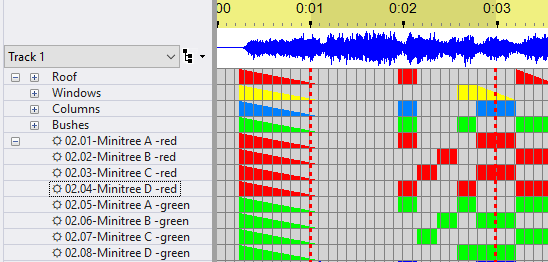 A sequence with a freeform play range