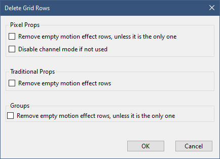 The Delete Grid Rows dialog The Delete Grid Rows dialog
