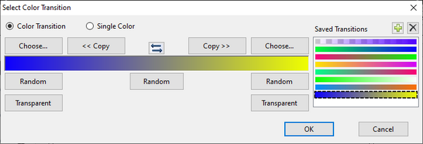 The Select Color Transition Window (color transition mode) The Select Color Transition Window (color transition mode)