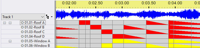 The same sequence, after skewing to the right by 1/4 second The same sequence, after skewing to the right by 1/4 second